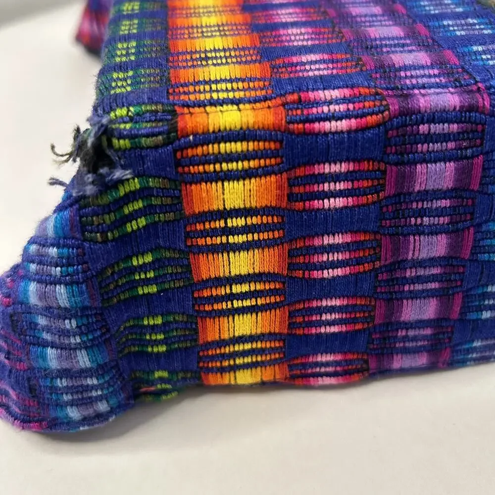 Guatemala Handmade Woven ARTISAN Multicolor‎ Bread Basket With Tie Corners